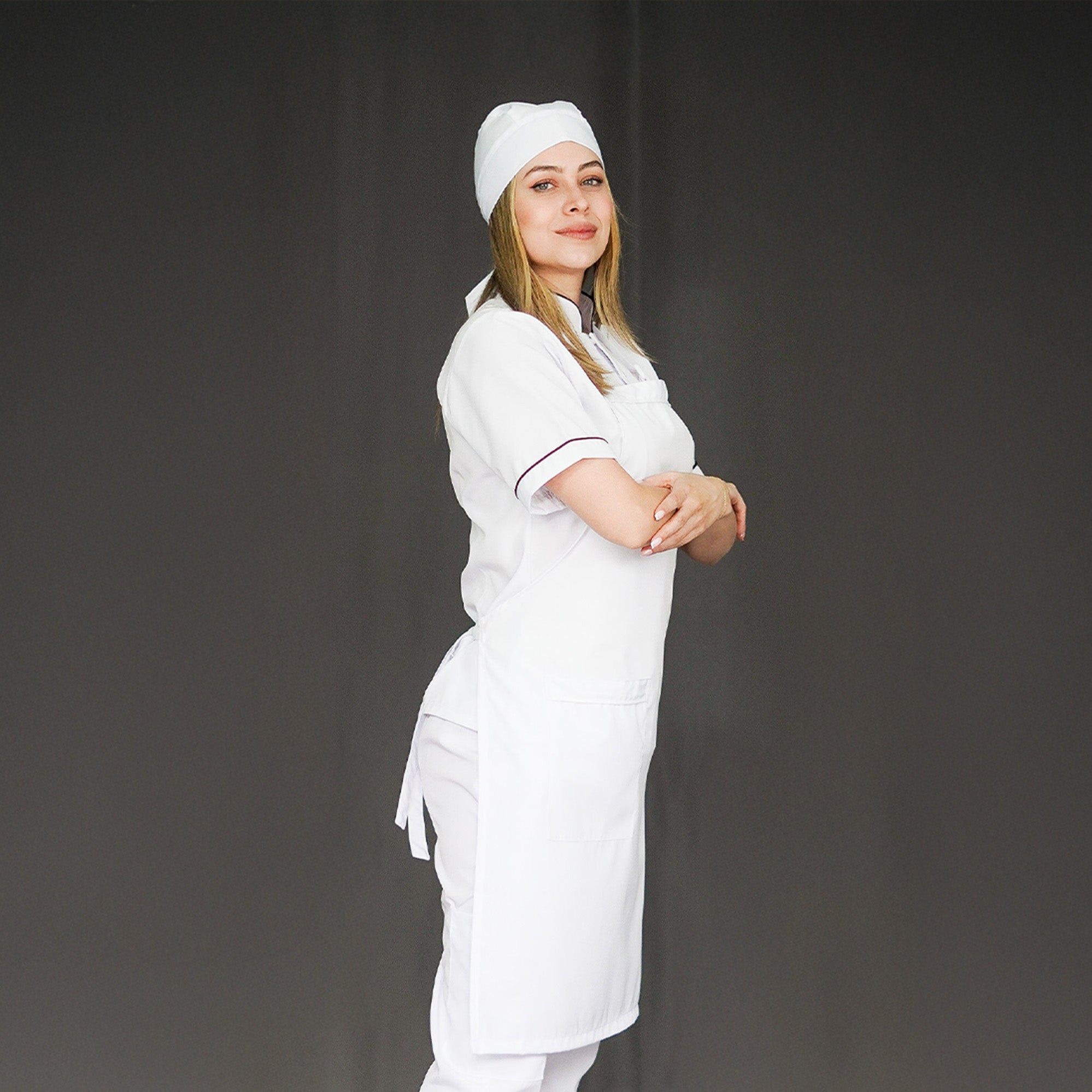 Anti-Fluid Combo Shirt + Pants + Apron + Cap - Women