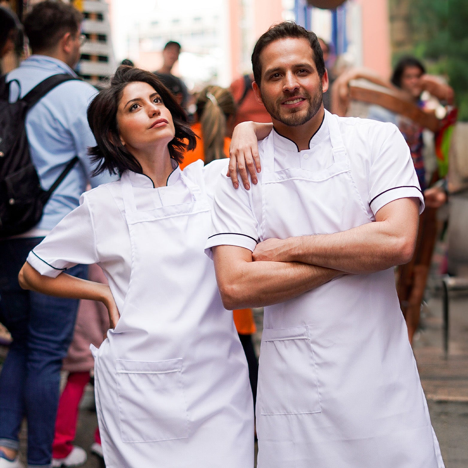 Unisex White Anti-Fluid Bib Apron