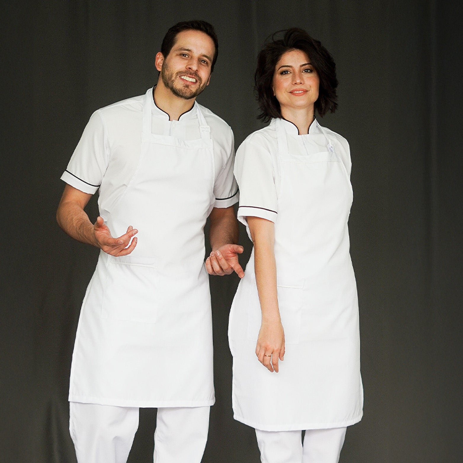 Unisex White Anti-Fluid Bib Apron