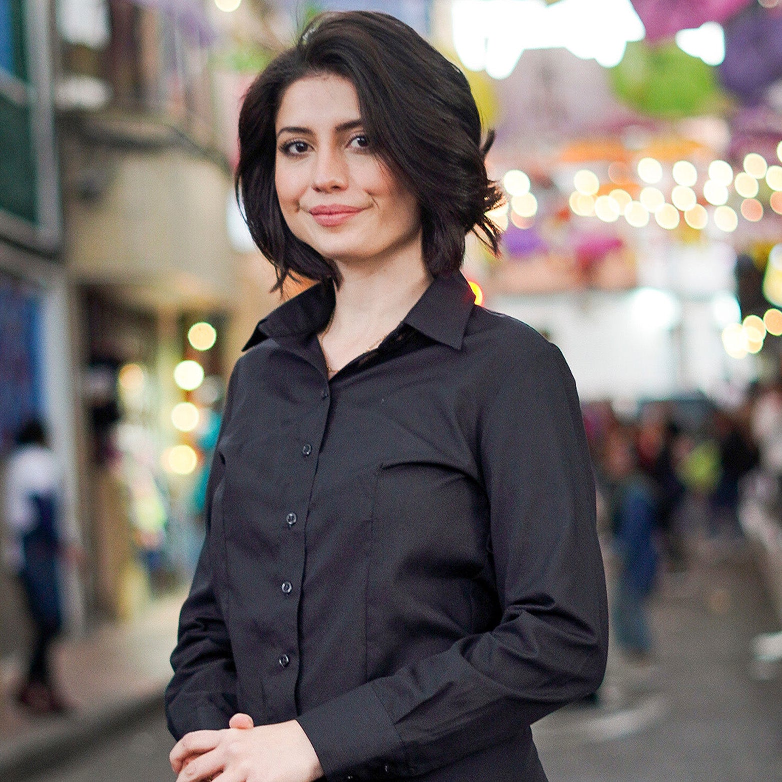 Black Oxford Shirts - Women