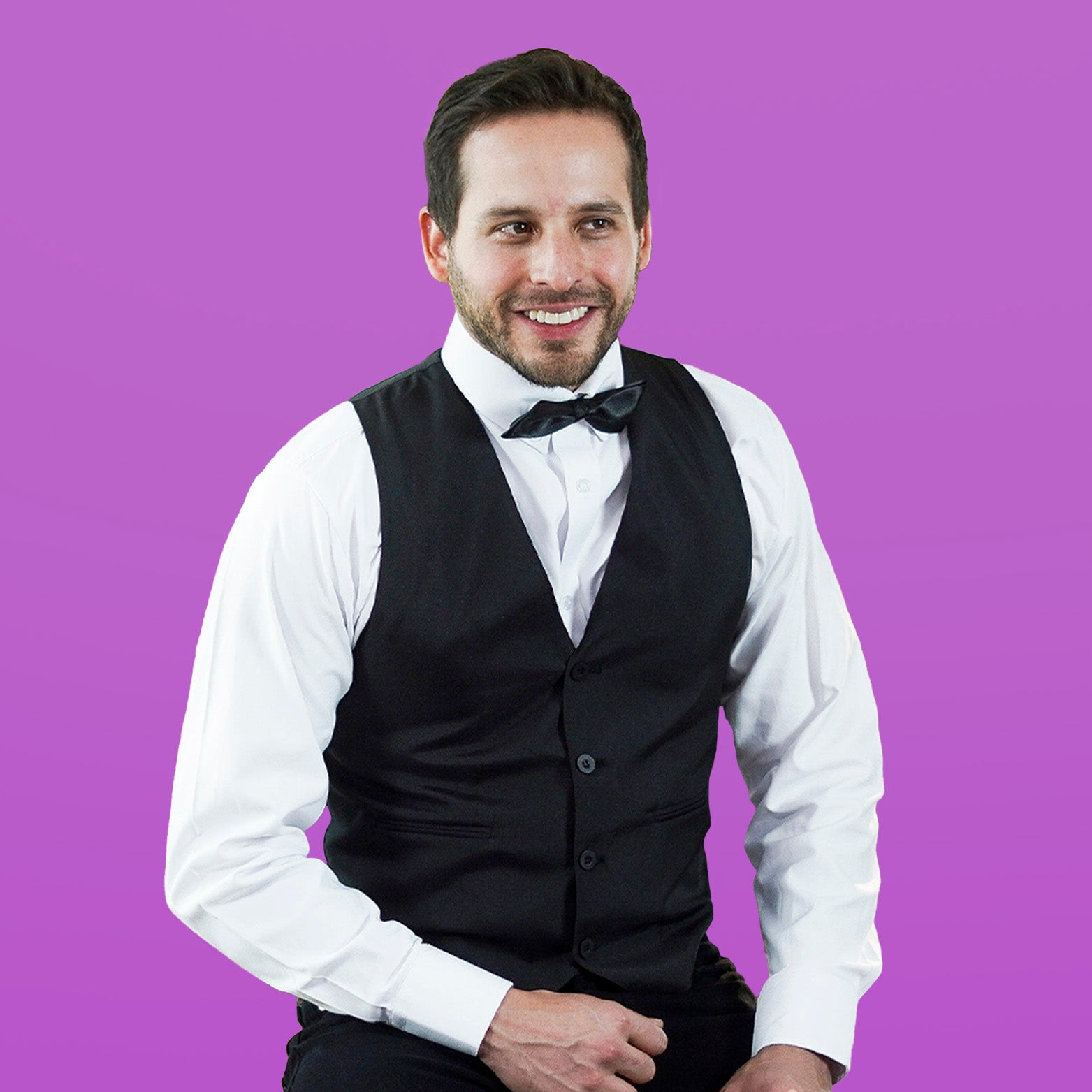 Linoflex Black Waiter Vest - Men