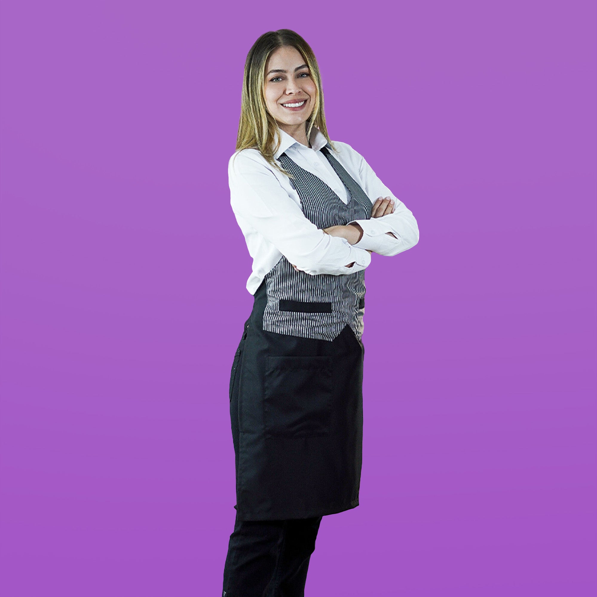 Oxford Shirt + Pants + Vest Apron Combo - Women