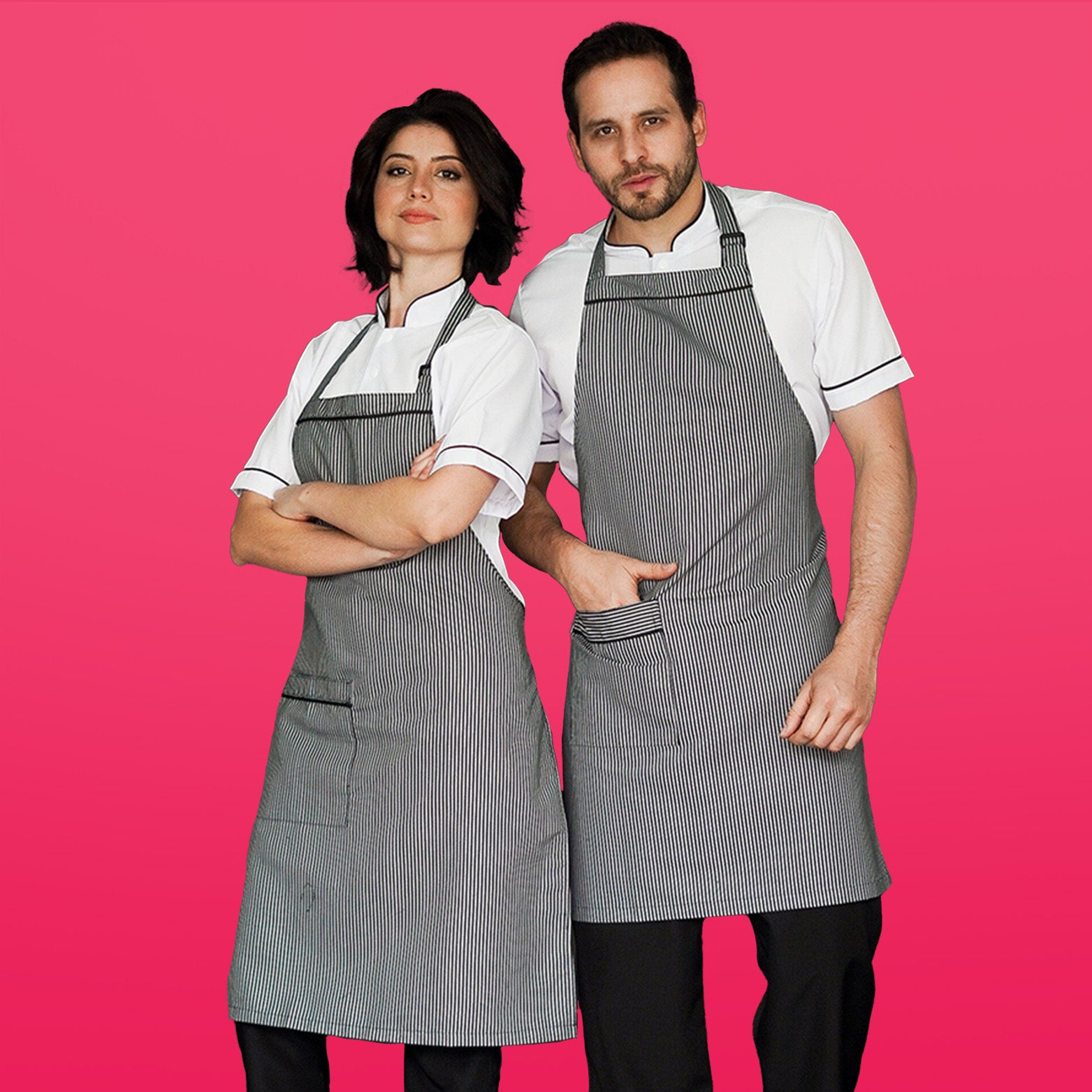 Unisex Striped Anti-Fluid Bib Apron