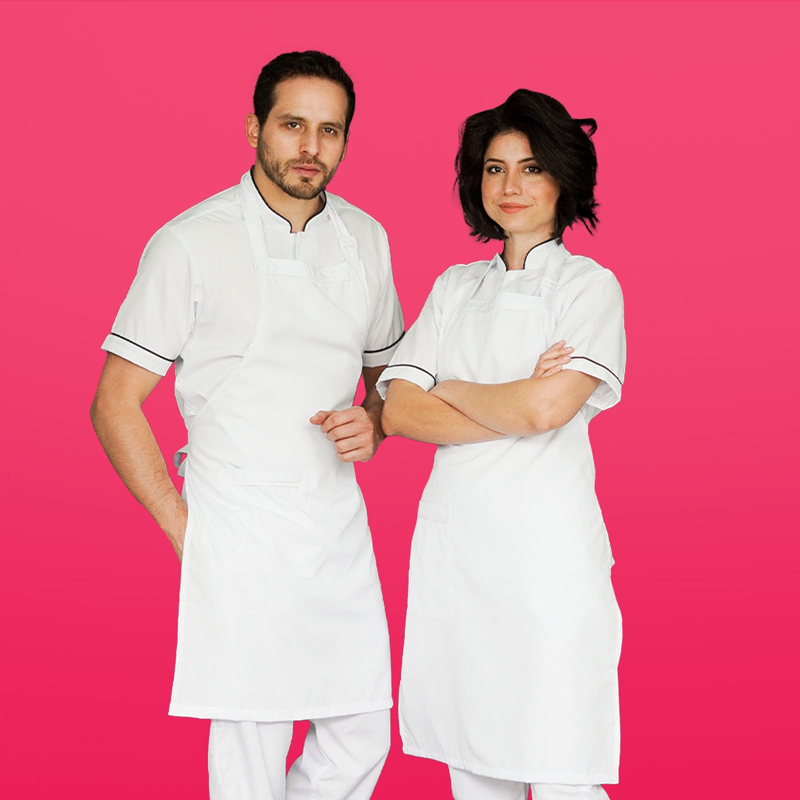 Unisex White Anti-Fluid Bib Apron